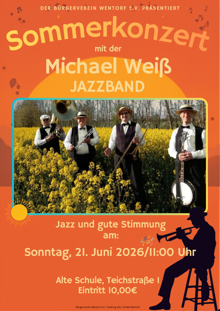 Sommerkonzertplakat Michael Weiß Jazzband (42 x 59.4 cm)